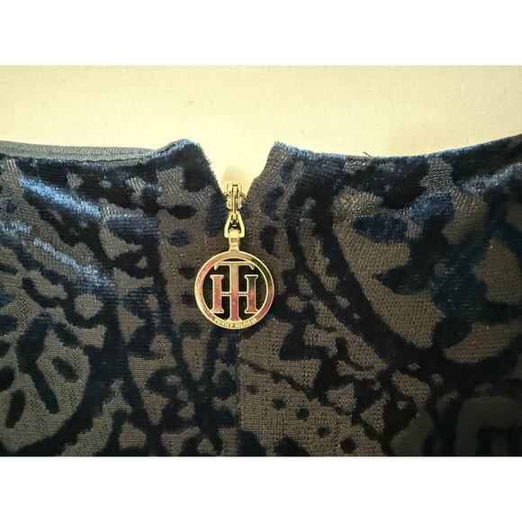 NEW Tommy Hilfiger Velvet Burnout Dress Womens Size 10 Paisley Black Whimsigoth - Picture 6 of 15